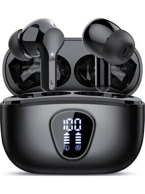 Wireless Black 48H HiFi Stereo ENC Noise Cancelling Mic Bluetooth 5.4 Earbud